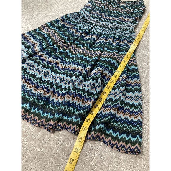 Womens  Designer Inspired Sleeveless Dress Multi Color Chevron SZ S - Picture 4 of 8